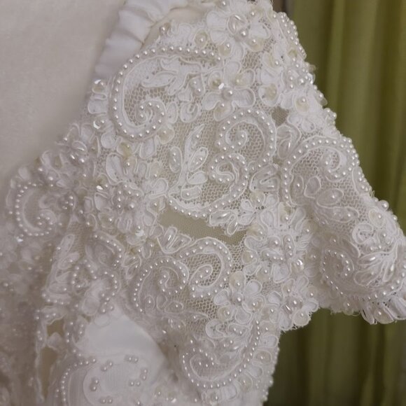 Michaelango Size 18 Wedding Dress 52" Length - Picture 11 of 16